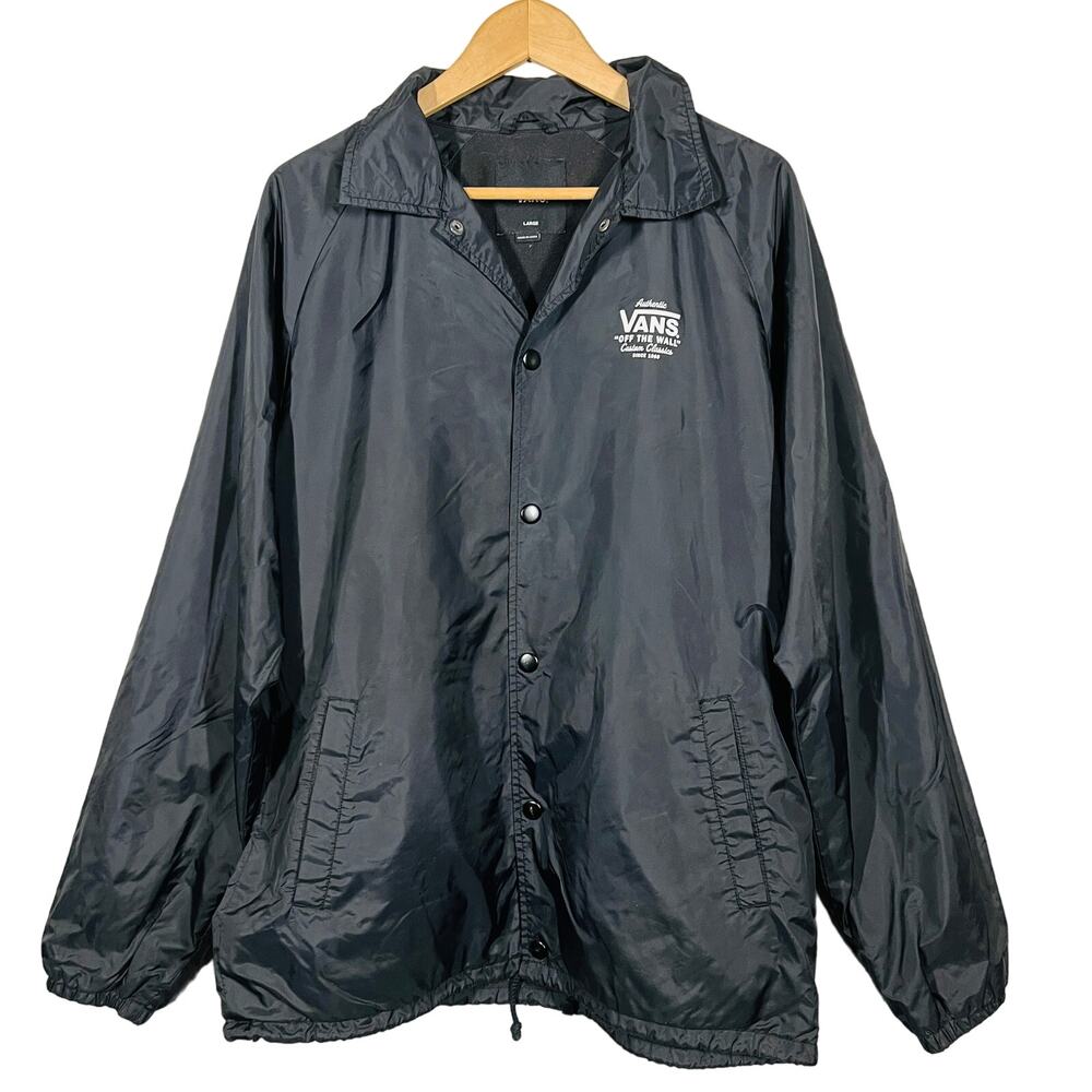 VANS Off the Wall Snap Front Skating Jacket Skate Surf Casual Long Sleeve - L